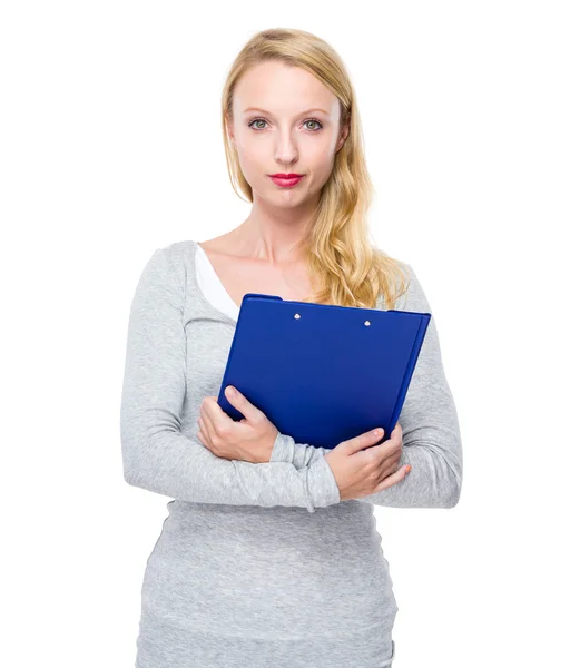 Woman with clipboard — Stock Photo, Image