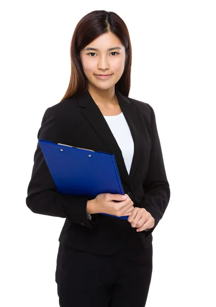 Businesswoman with clipboard — Stock Photo, Image