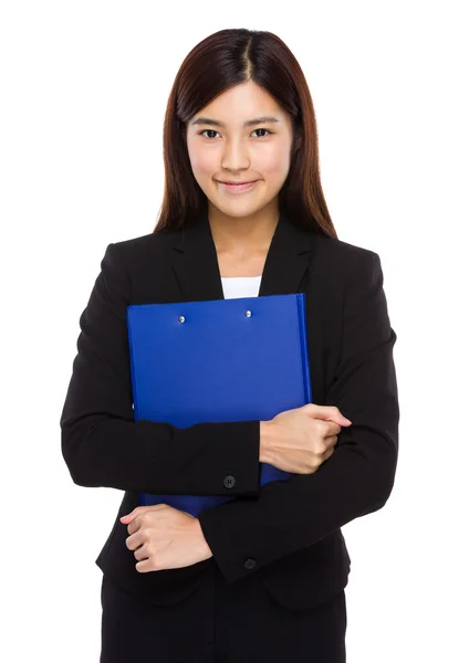 Businesswoman with clipboard — Stock Photo, Image