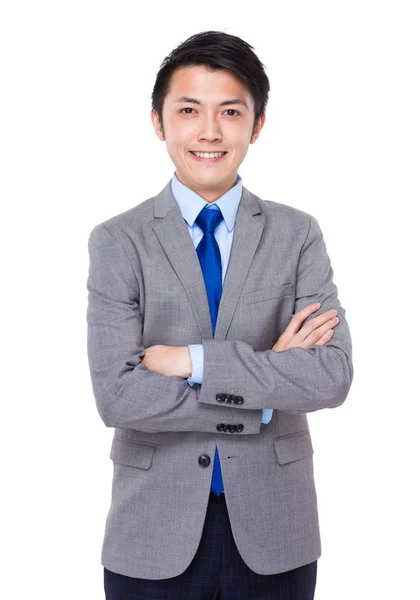 Confident businessman with arms crossed — Stock Photo, Image