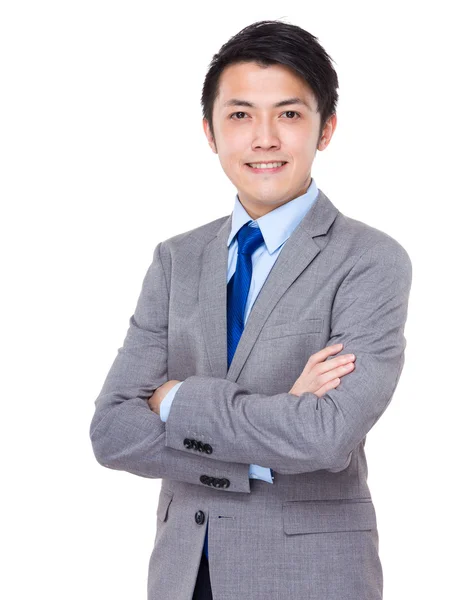 Confident businessman with arms crossed — Stock Photo, Image