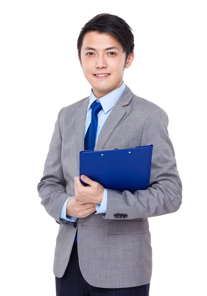 Businessman with clipboard — Stock Photo, Image