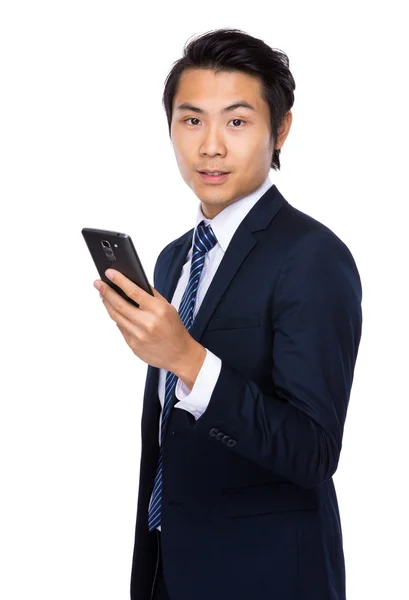Empresário usando celular — Fotografia de Stock