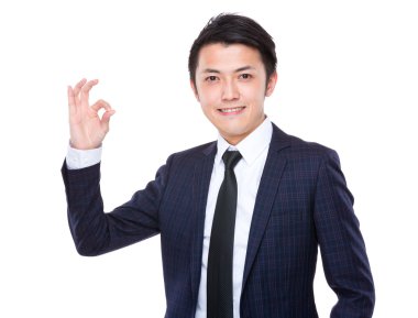 ok işareti ile işadamı