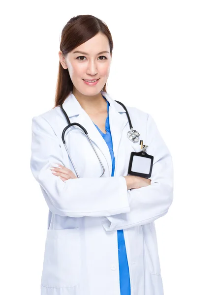 Femme médecin avec stéthoscope — Photo