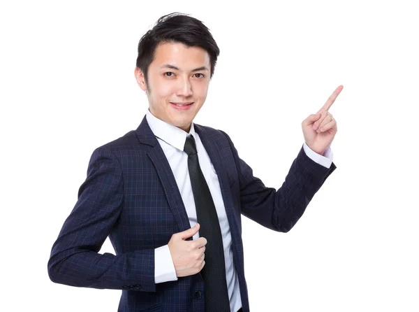 Businessman with finger point up — Stock Photo, Image