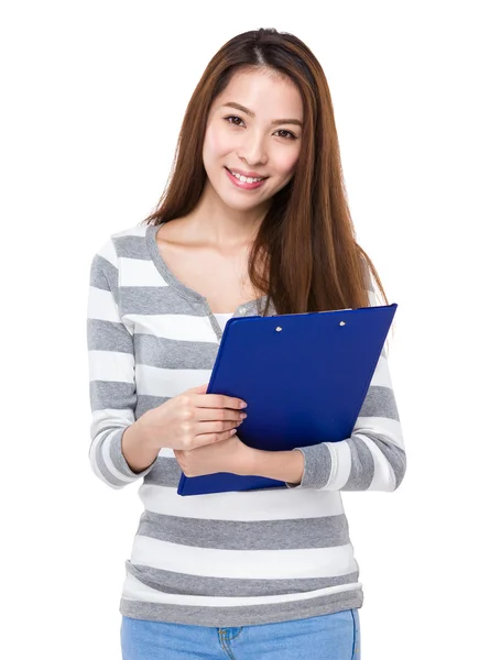 Beautiful woman with clipboard — Stock Photo, Image