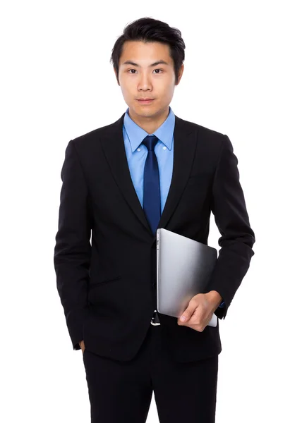 Businessman with notebook computer — Stock Photo, Image