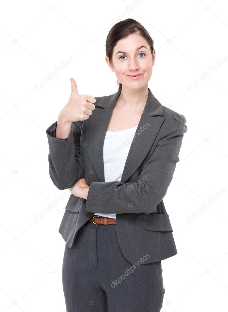 Businesswoman with thumb up