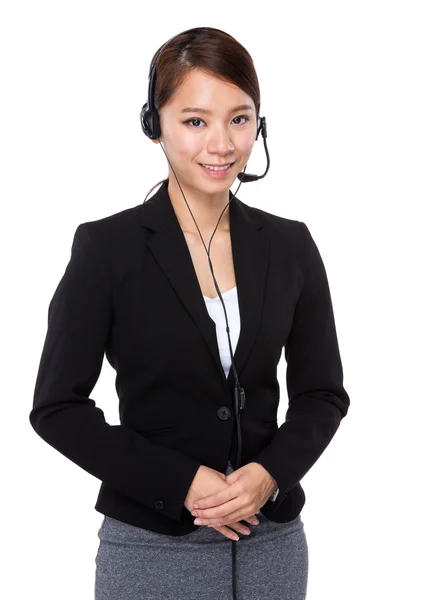 Call center operator met headset — Stockfoto