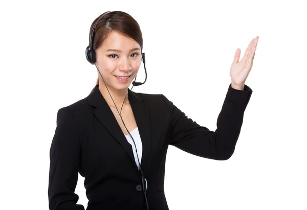 Call center operator with headset — Stock Photo, Image