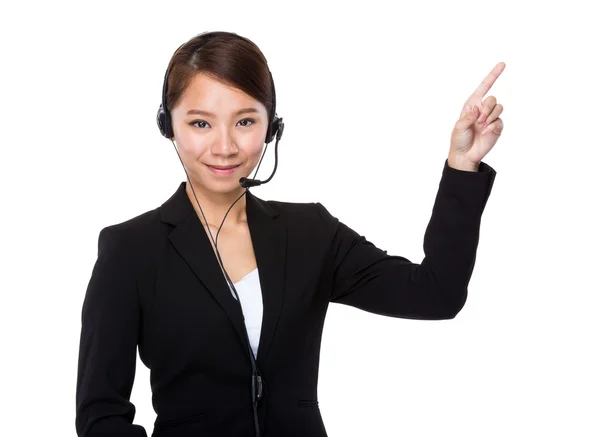 Call center operator met headset — Stockfoto