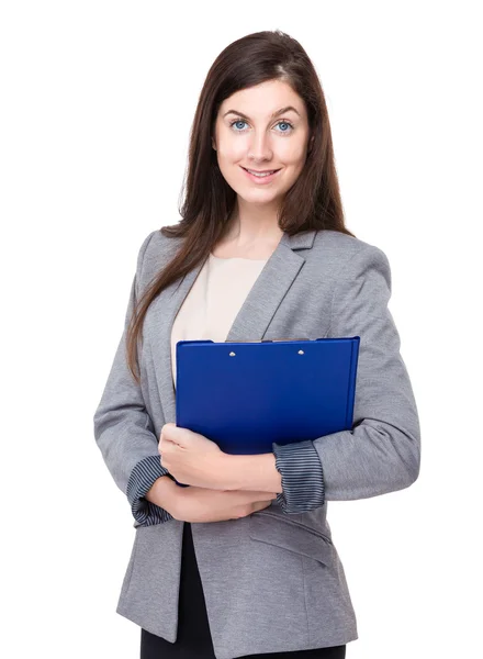 Beautiful businesswoman with clipboard — Stock Photo, Image