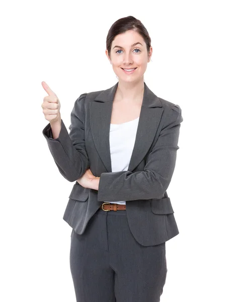 Businesswoman with thumb up — Stock Photo, Image