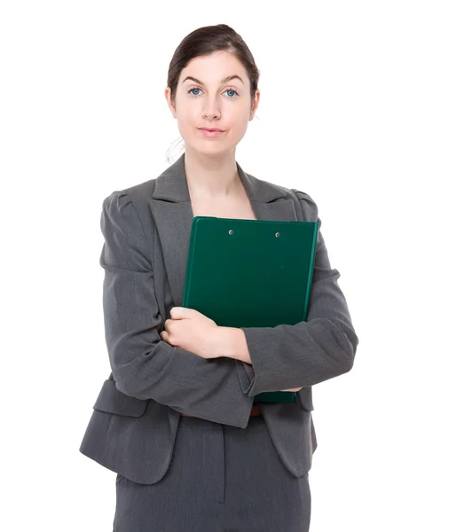 Businesswoman with clipboard — Stock Photo, Image
