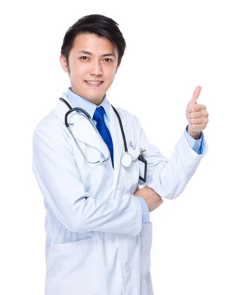 Young doctor with thumb up — Stock Photo, Image