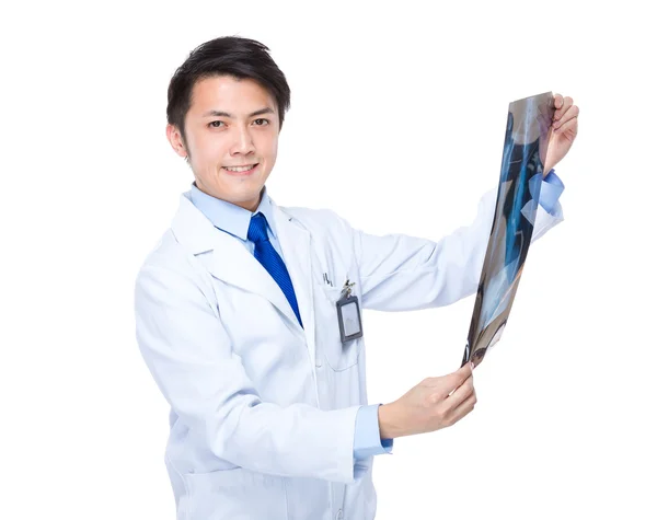 Male doctor with x ray film — Stock Photo, Image