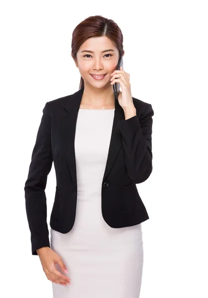 Businesswoman talking on cellphone — Stock Photo, Image