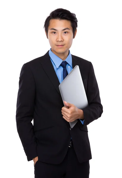 Businessman with laptop computer — Stock Photo, Image