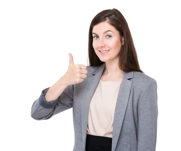 Businesswoman with thumb up — Stock Photo, Image