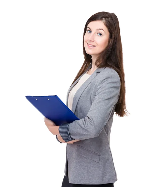 Businesswoman with folder — Stock Photo, Image