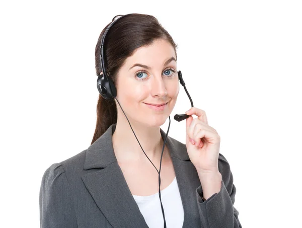 Operadora de call center feminino — Fotografia de Stock