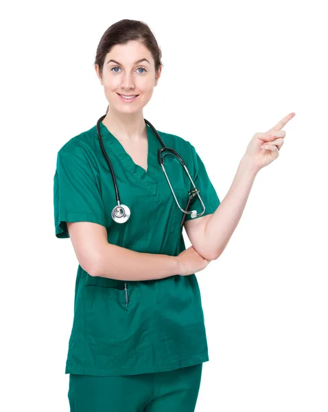 Medico femminile con dito a parte — Foto Stock