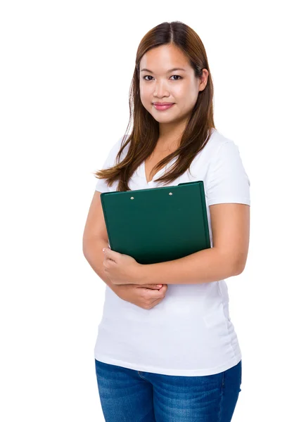 Woman with clipboard — Stock Photo, Image