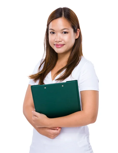 Woman with clipboard — Stock Photo, Image