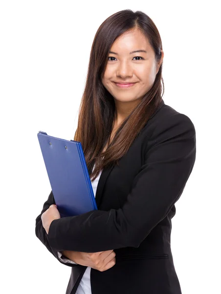 Mujer de negocios con portapapeles — Foto de Stock