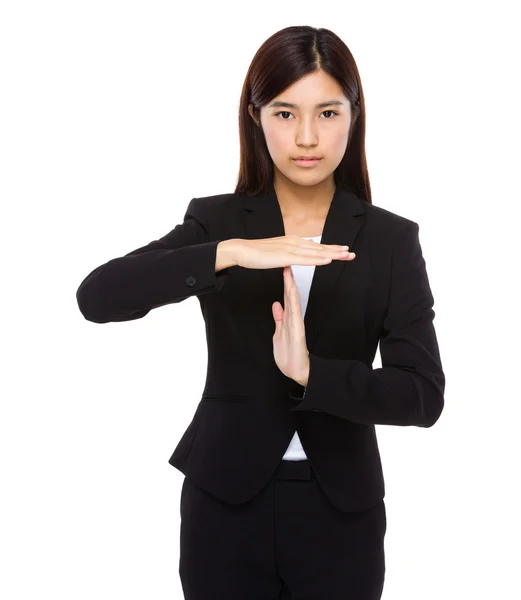Businesswoman with pause gesture — Stock Photo, Image