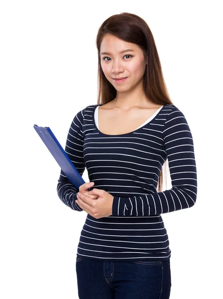 Woman with clipboard — Stock Photo, Image