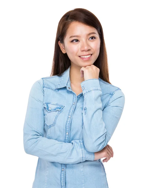 Woman thinking of idea — Stock Photo, Image