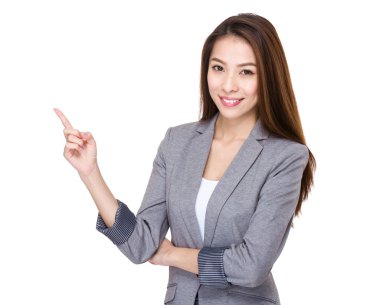 iş kadını ile parmak noktası