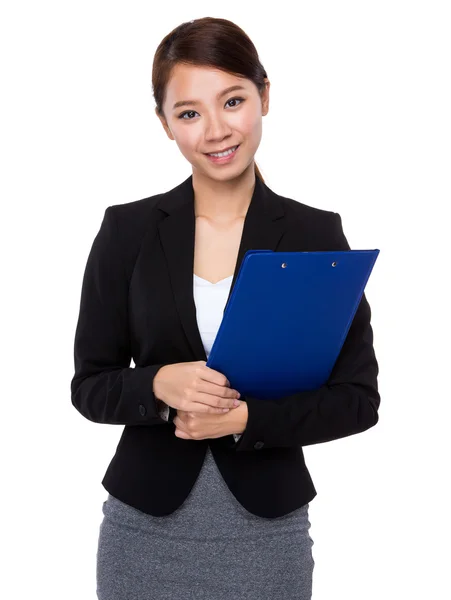 Businessowman with clipboard — Stock Photo, Image