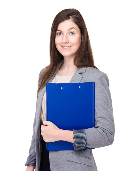 Businesswoman with clipboard — Stock Photo, Image