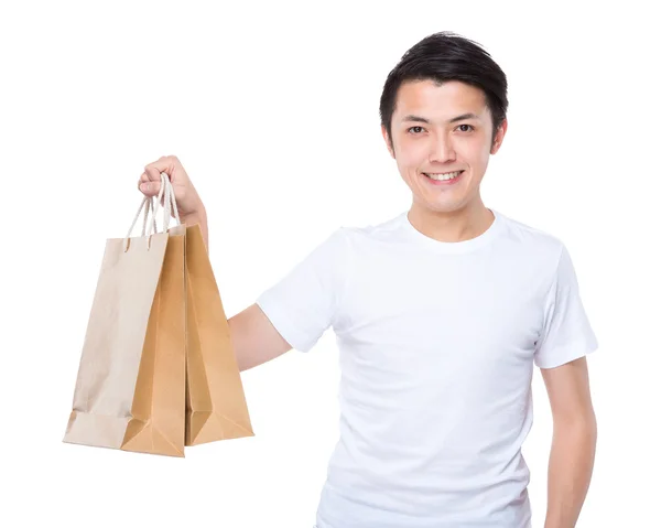 Uomo con shopping bags — Foto Stock