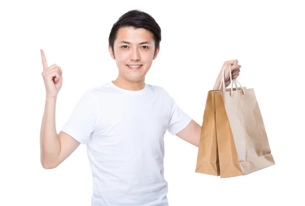 Uomo con shopping bags — Foto Stock