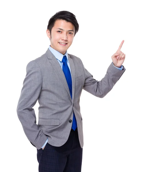 Businessman with finger point up — Stock Photo, Image