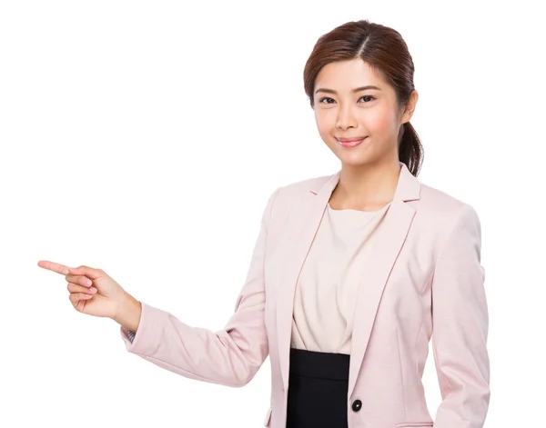 Businesswoman with finger point out — Stock Photo, Image