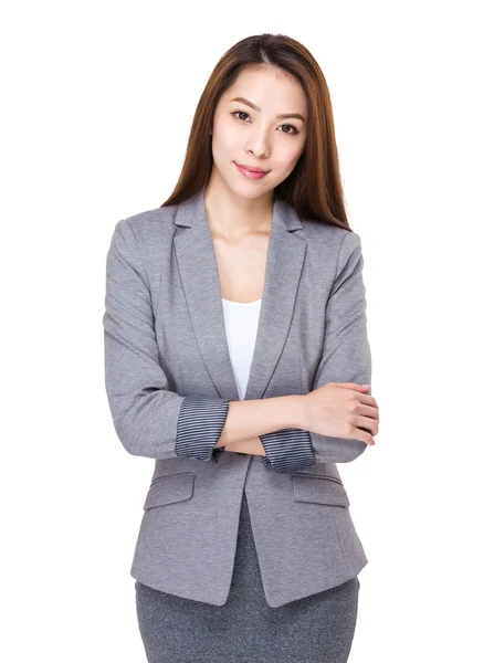 Asian businesswoman with arms crossed — Stock Photo, Image