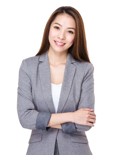 Asian businesswoman with arms crossed — Stock Photo, Image