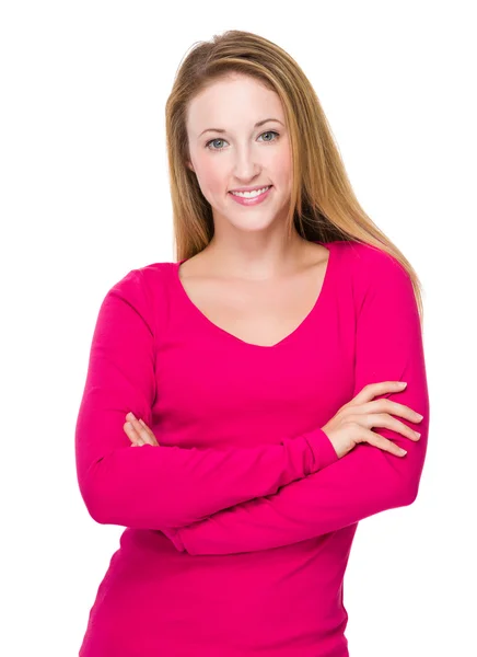 Young woman with arms crossed — Stock Photo, Image