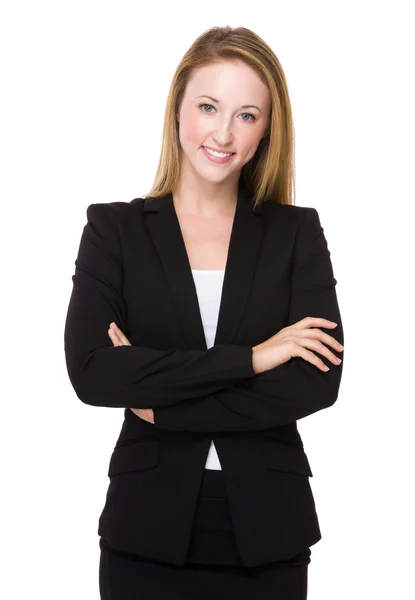 Young businesswoman with arms crossed — Stock Photo, Image