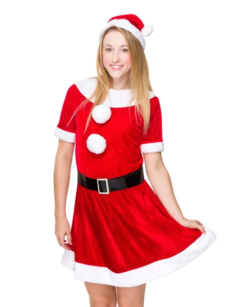 Donna con costume natalizio — Foto Stock