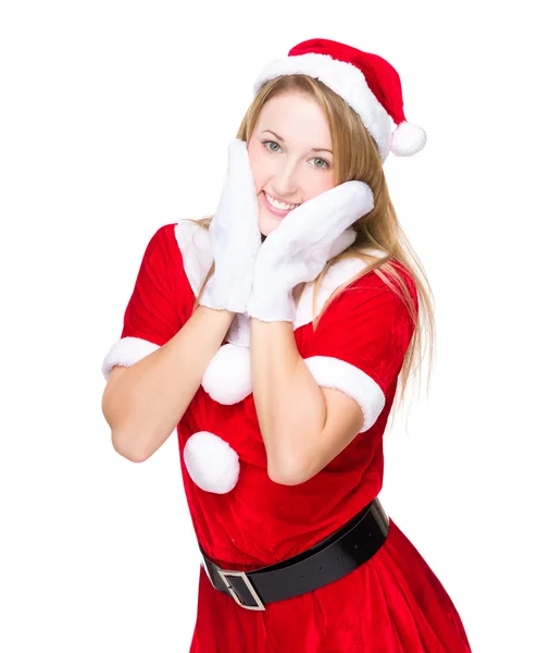 Dívka s vánočními party kostým — Stock fotografie