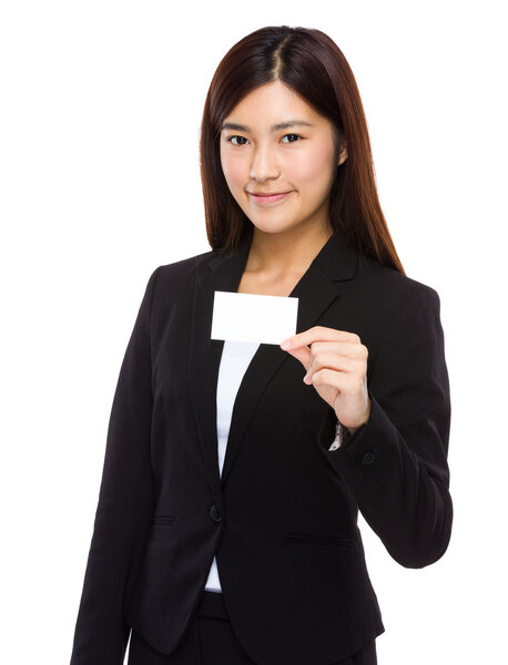 Businesswoman with namecard