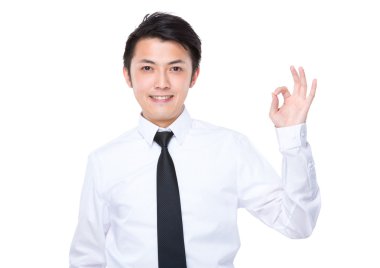 ok işareti ile işadamı