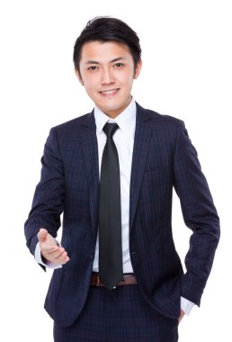 el için el sıkışma veren işadamı