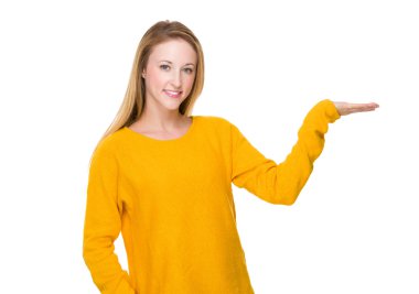 Açık el palm kadınla